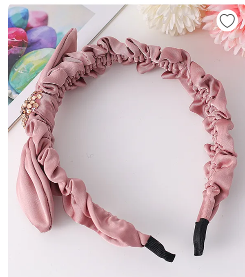 Pine Kids Ruffle Bow Applique Hair Band - Dark Pink